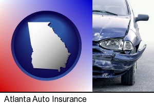 an automobile accident, hopefully covered by insurance in Atlanta, GA