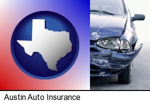 an automobile accident, hopefully covered by insurance in Austin, TX
