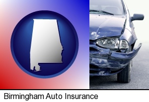 an automobile accident, hopefully covered by insurance in Birmingham, AL