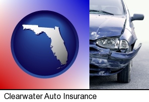 an automobile accident, hopefully covered by insurance in Clearwater, FL
