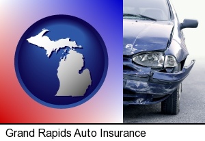 an automobile accident, hopefully covered by insurance in Grand Rapids, MI