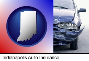 an automobile accident, hopefully covered by insurance in Indianapolis, IN