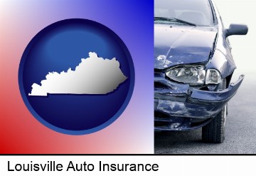 an automobile accident, hopefully covered by insurance in Louisville, KY
