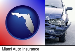 Miami, Florida - an automobile accident, hopefully covered by insurance