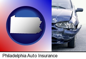 an automobile accident, hopefully covered by insurance in Philadelphia, PA