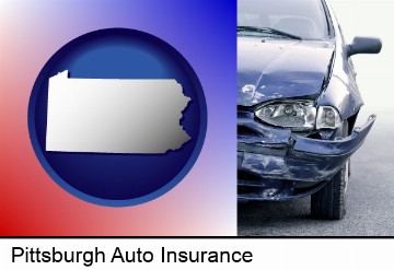 an automobile accident, hopefully covered by insurance in Pittsburgh, PA