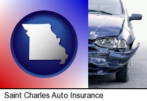 an automobile accident, hopefully covered by insurance in Saint Charles, MO