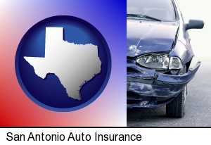 an automobile accident, hopefully covered by insurance in San Antonio, TX