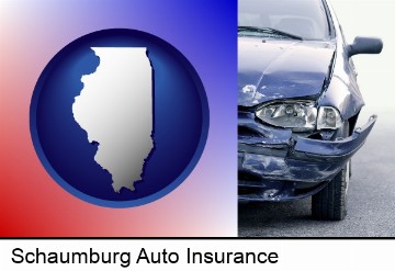 an automobile accident, hopefully covered by insurance in Schaumburg, IL