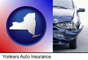an automobile accident, hopefully covered by insurance in Yonkers, NY