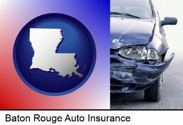 an automobile accident, hopefully covered by insurance in Baton Rouge, LA