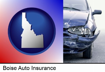 an automobile accident, hopefully covered by insurance in Boise, ID