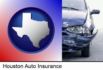 an automobile accident, hopefully covered by insurance in Houston, TX