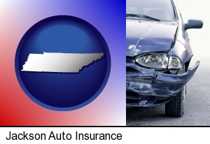 an automobile accident, hopefully covered by insurance in Jackson, TN