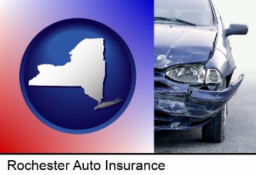 an automobile accident, hopefully covered by insurance in Rochester, NY