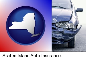 Staten Island, New York - an automobile accident, hopefully covered by insurance