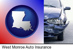 an automobile accident, hopefully covered by insurance in West Monroe, LA