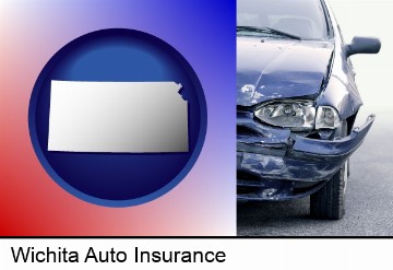 an automobile accident, hopefully covered by insurance in Wichita, KS